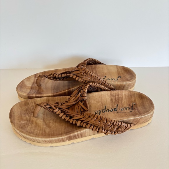 Free People Ivy Tan Handwoven Sandals 37/ 6.5 - Picture 4 of 10